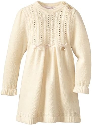 Blumarine Baby Baby Girls' Pale Knit Dress with Crystals, Gold, 18 Months