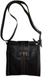 Women's Tignanello Purse Handbag Leather Fab Function North/South X-body Black