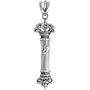 Sterling Silver Mezuzah Pendant w/ no parchment, 2" (51 mm) long