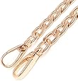 Top-end 12mm Width Gold Tone Flat Metal Iron Handbag Chains Handles Purse Handles Chains Shoulder Straps Replacement 27.6 Inches