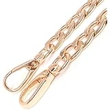Top-end 12mm Width Gold Tone Flat Metal Iron Handbag Chains Handles Purse Handles Chains Shoulder Straps Replacement 27.6 Inches