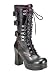 Lace Up Black Biker Knee Boot - 11