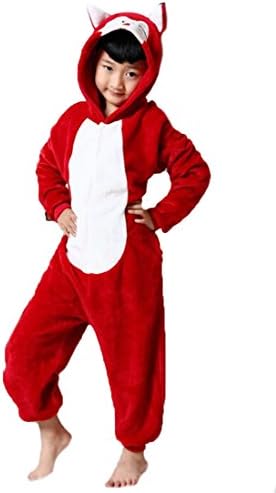 Azbro Kid's Cartoon Animal Burgundy Conjoined Pajamas Pyjama Animal Suits Cosplay Costumes Cute Onesies Pajamas