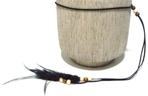 Black Leather Feather Dangle Headband - Celebrity Style Headband with Feathers - (The Vase Is NOT Included) Black Leather Feather Dangle Headband - Celebrity Style Headband with Feathers - (The Vase Is NOT Included)