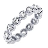 Image of Sterling silver bridal cz wedding stack ring band jewelry