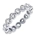 Sterling silver bridal cz wedding stack ring band jewelry
