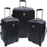 Travelers Choice Luggage Cambridge Three Piece Hardshell Spinner Set, Black, One Size