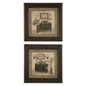 Set of 2 Ebony Bath Wall Decor