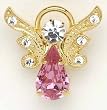 Pack of 8 October Birthstone Angel Pins with Pave Wings