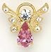 Pack of 8 October Birthstone Angel Pins with Pave Wings