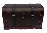 Antique Victorian Wood Trunk Wooden Treasure Hope Chest