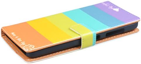 For Nokia Microsoft Lumia 535 Case, CaseEver Colored Rainbow Stripes Pattern Premium PU Leather Wallet Folio Flip Protective Case Cover Skin for Nokia Microsoft Lumia 535, Book Style Stand Function & Credit Card Slots Holder for Nokia Microsoft Lumia 535