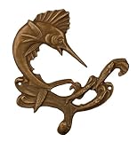 Tropical Nautical Brass Sailfish Wall Single Hook Decor