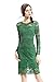 Joy EnvyLand Women Crew Neck Sheath Lace Cocktail Prom Party Lined Midi Dress