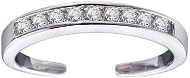 .925 Sterling Silver Channel-Set White CZ Toe Ring