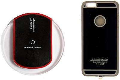 Wireless charger kit including iphone 6 6s case receiver Black and Qi wireless charging pad Black for all Qi-Enabled Devices