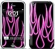 Pink Neon Flames Design Protective Skin Decal Sticker for Apple iPhone (2G)