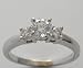 14k White Gold Three Stone Diamond Ring