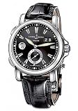 Ulysse Nardin GMT Big Date 42mm Mens' Automatic Watch Stainless Steel Black Dial on Black Leather Strap 243-55/92