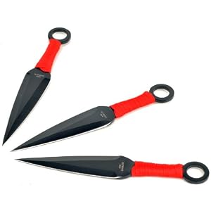 Spirit of Japanese Ninja Kunai Throwing Kits - set of 3 knives with Wrist Sheath