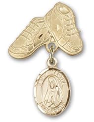Gold Filled Baby Badge with St. Martha Charm and Baby Boots Pin