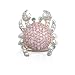 Sterling Silver Cubic Zirconia Pink Crab Ring by Cheline