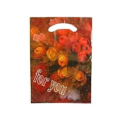 100 DKT Kunststoff Tragetaschen Tragetasche "Blumen" Griffloch