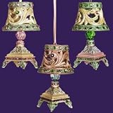 Pink Victorian Jeweled And Beaded Mini Lamp Christmas Ornament