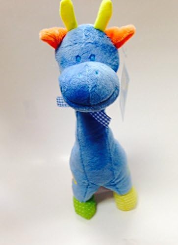 Blue Baby Giraffe Rattle Plush Toy
