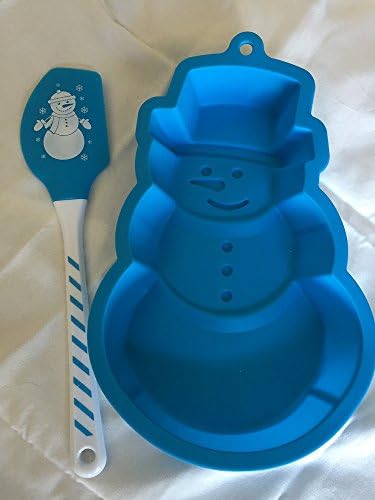 Silicone Baking / Cake Mold with Scraper for the Christmas Holidays ~ Frosty the Snowman ~ 2 Piece Set
