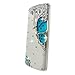 Ancerson 3D Handmade Luxury Shining Glitter Crystal Diamond Rhinestones Hard Back Case Cover for LG G3 D855 Free with a Red Stylus Touchscreen Pen, a 3.5mm Universal Crystal Diamond Rhinestones Bling Lovely Silvery Flower Blue Panda Pendant Dust Plug and a Cleaning Cloth(Transparent Clear Case) (Blue Butterfly Fairy Angel Girl Spirit Lady)