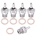 Hobbypark Hot / Medium Hot Glow Plugs N3 N4 Super Duty Spark Engine Parts for RC Nitro Car (Pack of 5) (N4 Medium Hot)