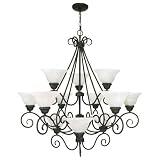 Nuvo Lighting Castillo Textured Flat Black Twelve-Light Chandelier