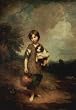 Thomas Gainsborough (Village girl with dog and Henkelkrug) Art Poster Print - 13" X 19"