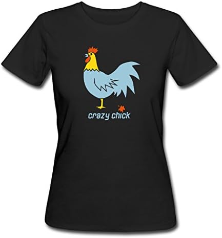 GrayGirl Crazy Chick Chicken Party Shit for Women's T-shirt Black M