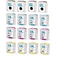 16 pack Hewlett Packard (HP) HP 10/82XL (4 each color) Black Cyan Magenta Yellow Remanufactured Ink Cartridges
