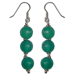Antique Earrings Dangle Silver Onyx Jewelry 1.5 inches (erg077)