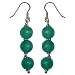 Antique Earrings Dangle Silver Onyx Jewelry 1.5 inches (erg077)