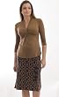 The Olian "Fan Pleat" V-Neck Matte Jersey Top
