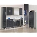 Waschbeckenunterschrank Florenz (Farbe: Front hochglanz anthrazit/ Korpus alufarben)