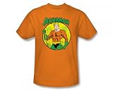 Aquaman Adult S/S T-shirt in Orange by DC Comics