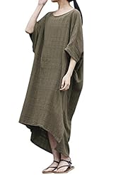 Cotton High-Low-Hem Vintage Elbow Length Sleeves Party Dress/Maxi Dress 