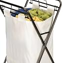 Whitney Design 7175 Rolling X-Frame Metal Hamper with Cotton-Canvas Bag, Antique Bronze