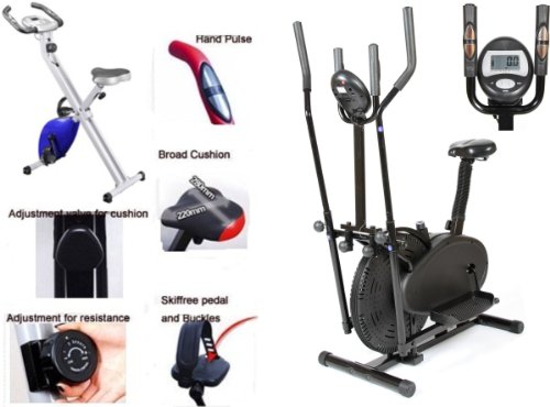 GYM MASTER Magnetic X-Bike HY5010 in BLUE+EXERCISE BIKE - Cross Trainer 2 In 1 /Delivery-UK MAINLAND ONLY