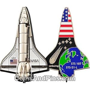 Click to read our review of Geocaching Coins: Space Shuttle Geocoin - Polished Nickel