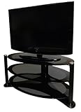 Icon Aero 4250 - Premium Glass Stand For LCD & Plasma TV Up to 50 - High Gloss Black