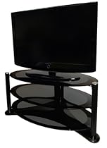 Icon Aero 4250 - Premium Glass Stand For LCD & Plasma TV Up to 50" - High Gloss Black