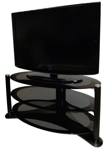 Icon Aero 4250 - Premium Glass Stand For LCD & Plasma TV Up to 50" - High Gloss Black