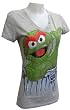 Sesame Street Waving Oscar The Grouch Grey Tee Shirt for women