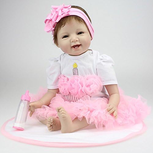 Hbtoys 22inch Truly Realism Interative Sweet Smiling Reborn Baby Dolls for Kids